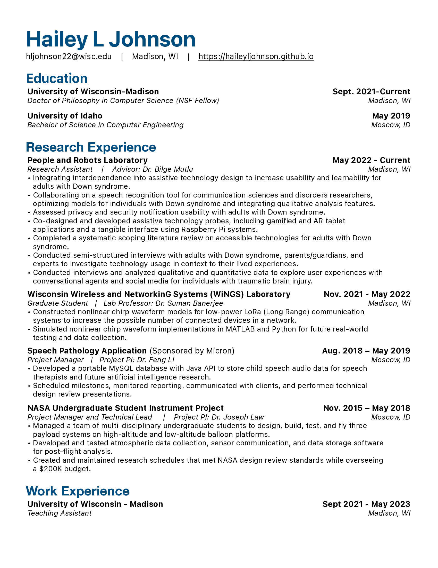 CV page 1
