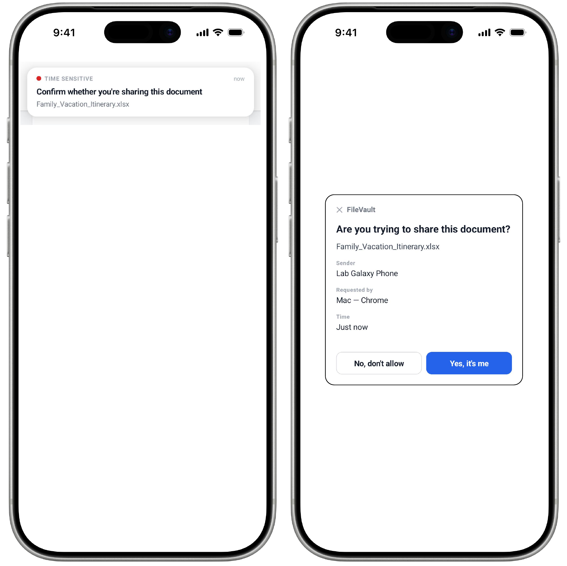 Simulated file sharing notification