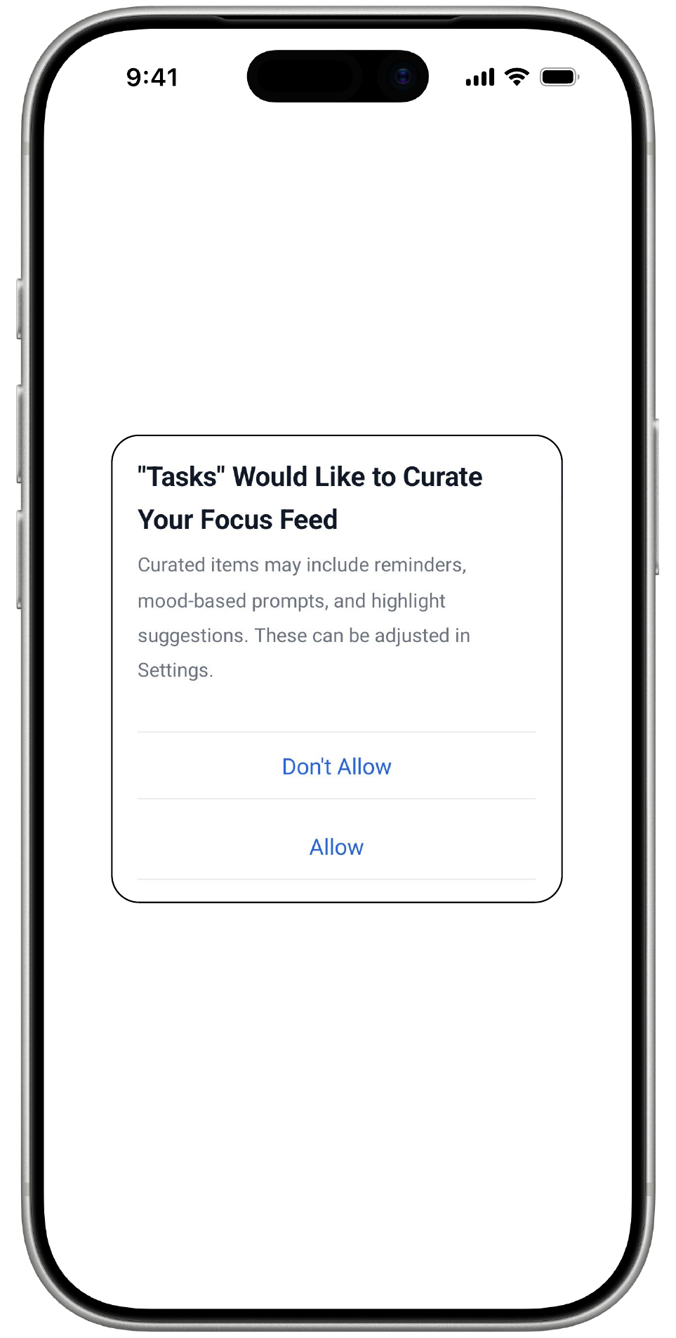 Simulated focus feed notification