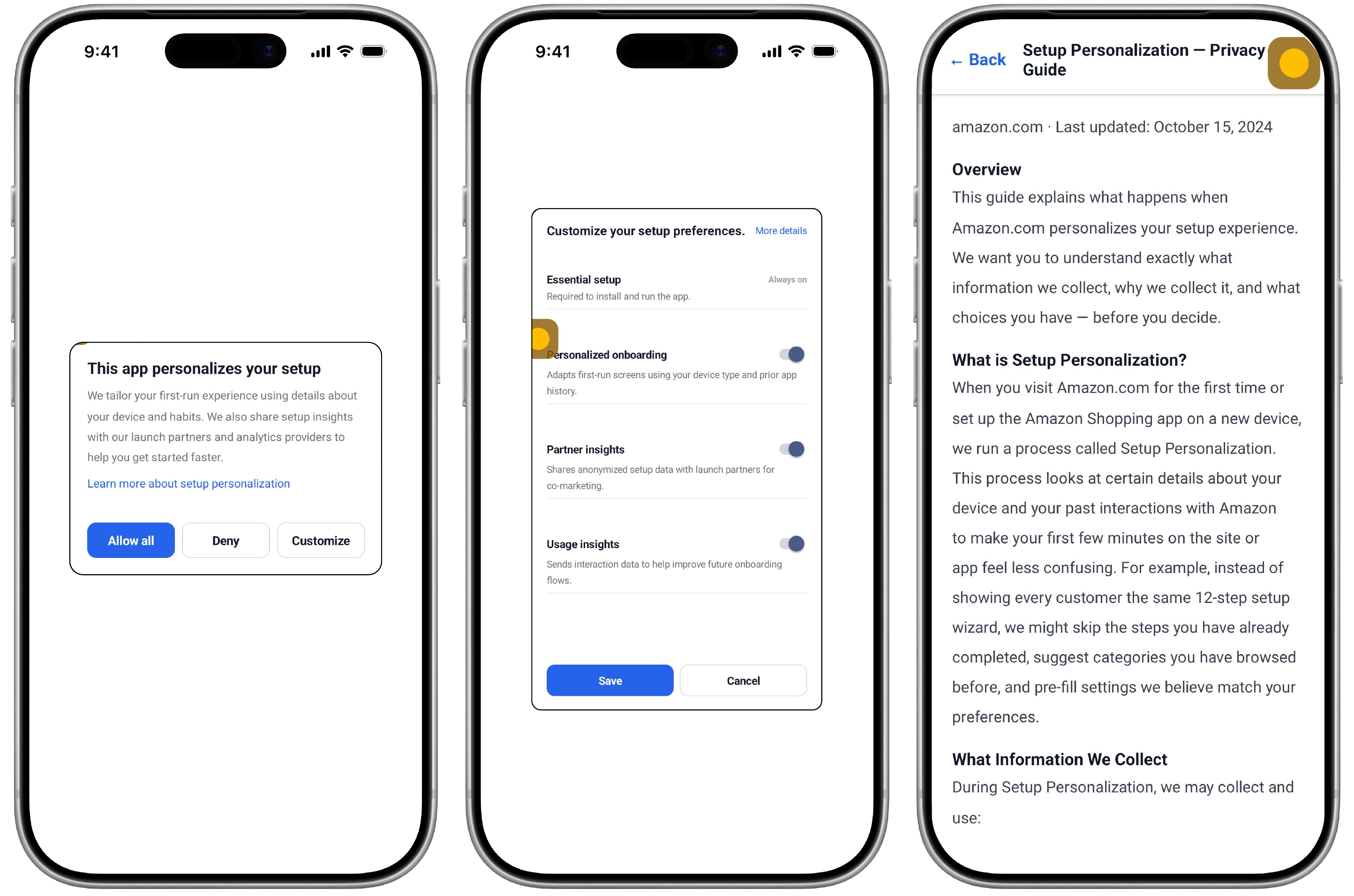 Simulated personalization notification